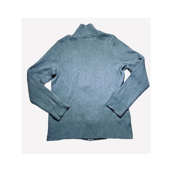 Eddie Bauer Womens XL Gray Cardigan Sweater full zip ribbed Stretchy long sleeve - Picture 6 of 9